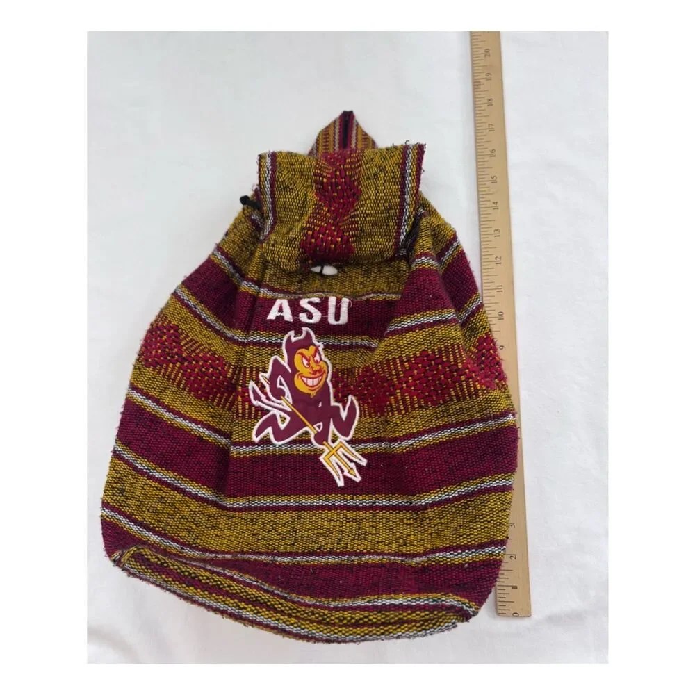 Arizona State University Southwestern Woven Backpack Maroon Gold Sparky Mascot